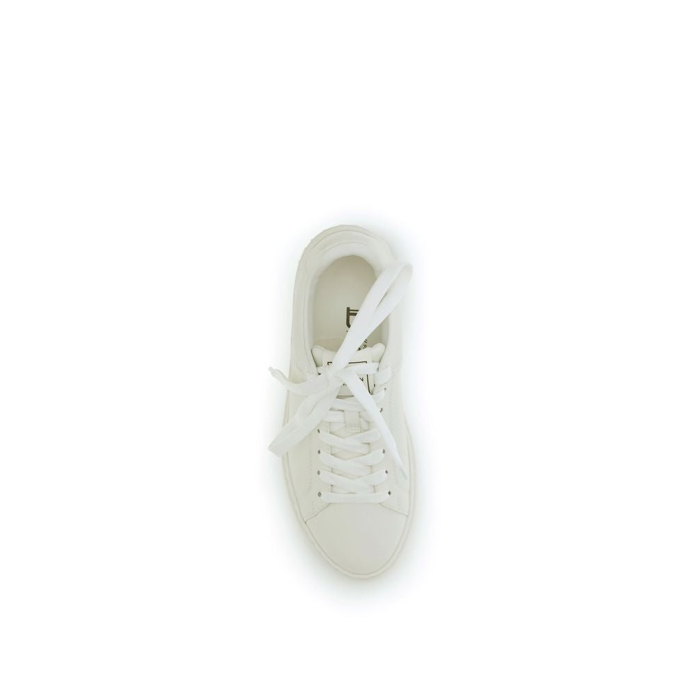 Balmain White Bos Taurus Calf Leather Low-Top Sneakers