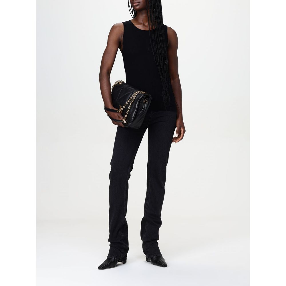Saint Laurent Vaqueros De Pierna Recta - Negro Algodón