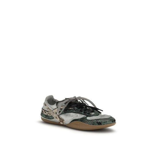 Zapatillas Deportivas Miu Miu en Gris con Estampado Efecto Pitón