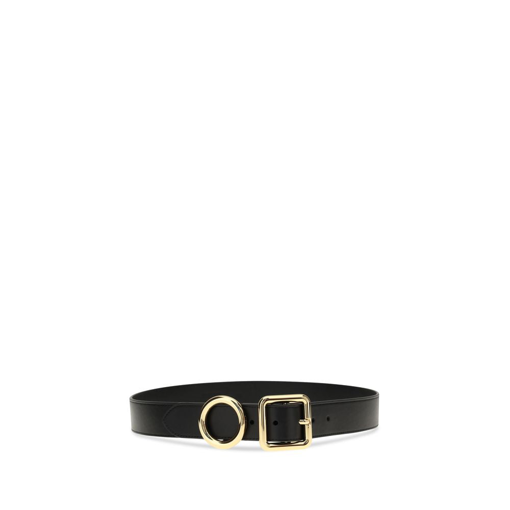 Cinturón Regular Jacquemus De Piel Negra Bos Taurus Con Herrajes Geométricos