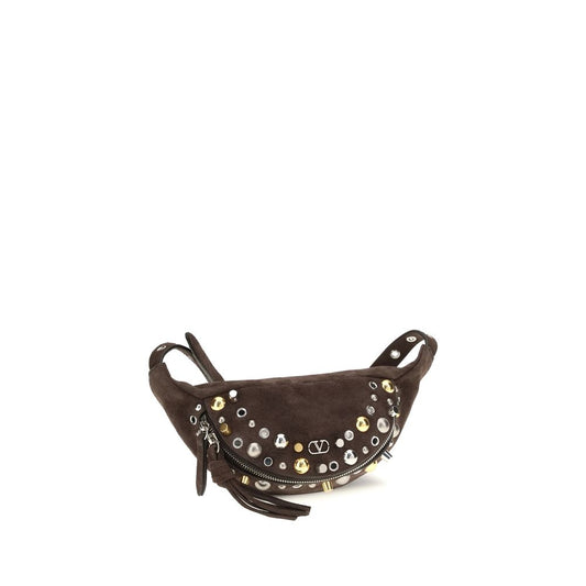 Valentino Garavani Bolso De Hombro De Cuero De Becerro Marrón Bos Taurus