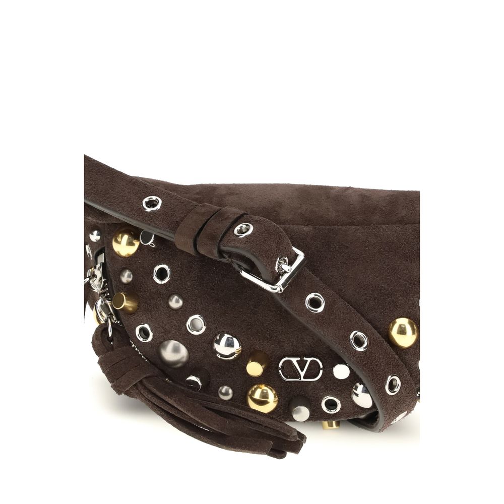 Valentino Garavani Bolso De Hombro De Cuero De Becerro Marrón Bos Taurus