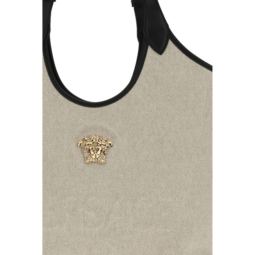 Versace Bolso De Hombro De Algodón Beige - Construcción Sólida Y Silueta Limpia