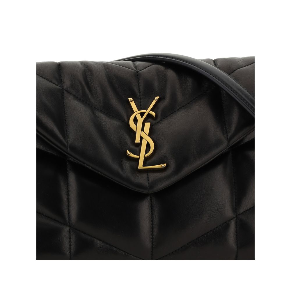 Bolso de hombro Saint Laurent negro de piel de cordero Ovis Aries Aries
