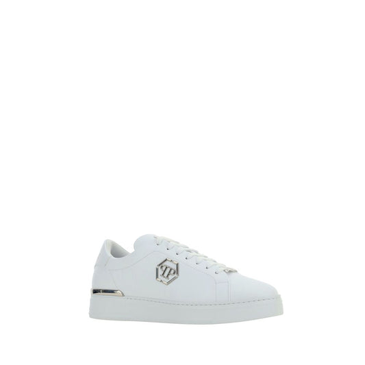 Zapatillas bajas Philipp Plein de piel de becerro blanca Bos Taurus