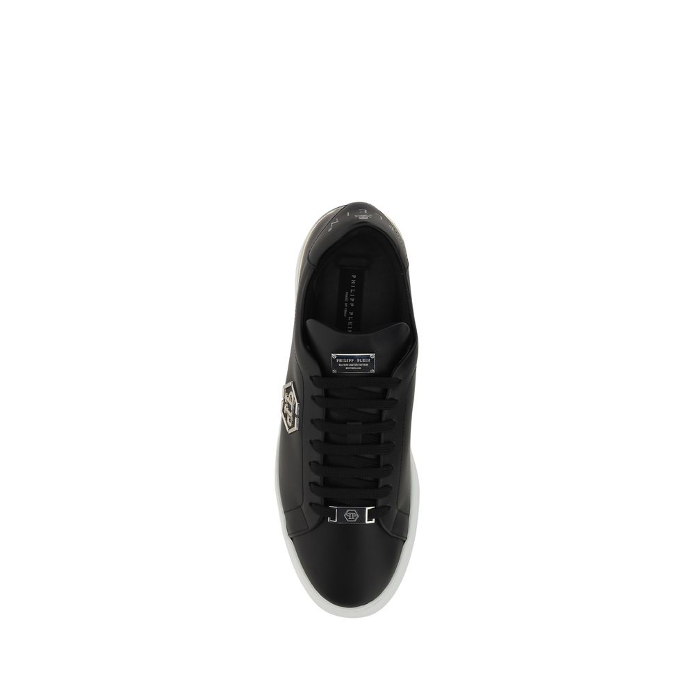 Philipp Plein Black Bos Taurus Leather Low-Top Sneakers