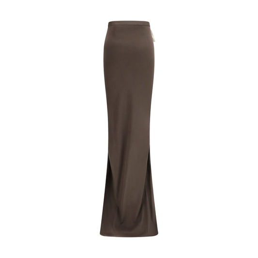Falda Larga de Algodón Marrón Moncler x Rick Owens
