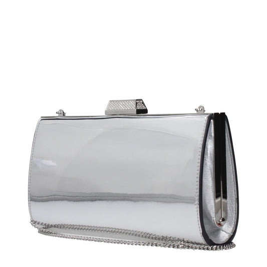Jimmy Choo Gray Leather Clutch Bag
