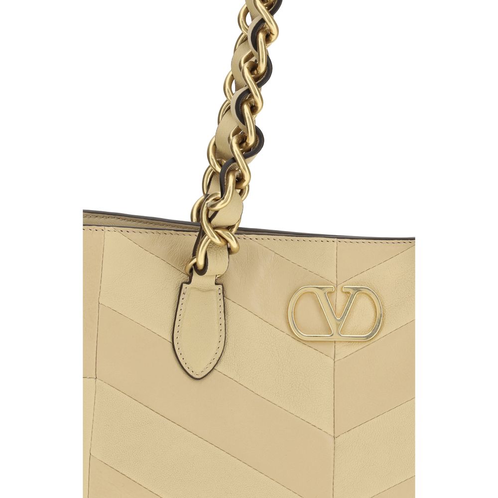 Bolso de hombro Valentino Garavani de piel de napa dorada / piel de ternera Bos Taurus