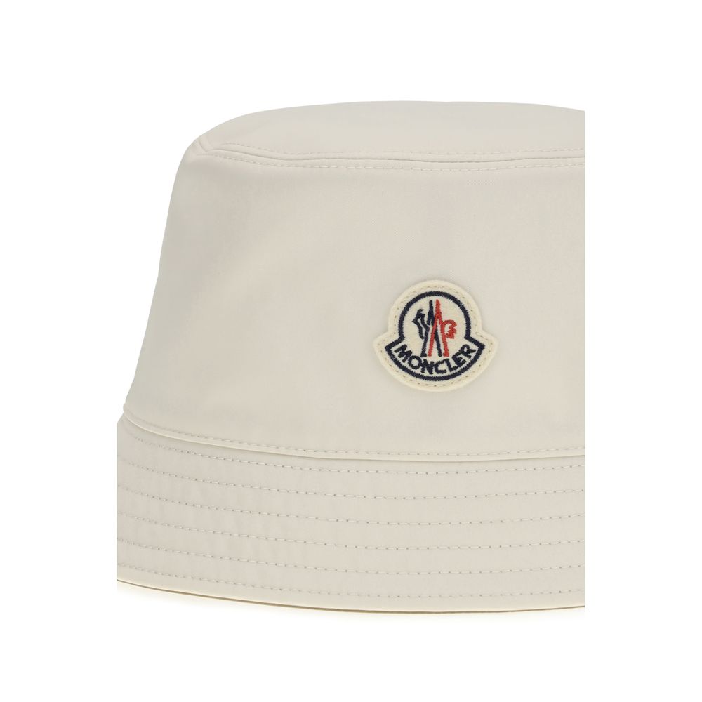 Moncler White Polyester Solid Bucket Hat