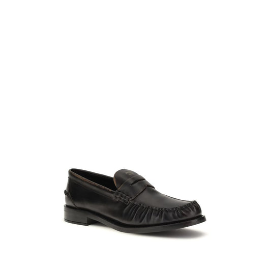 Mocasines Prada De Piel De VacunoNegra Bos Taurus Slip On