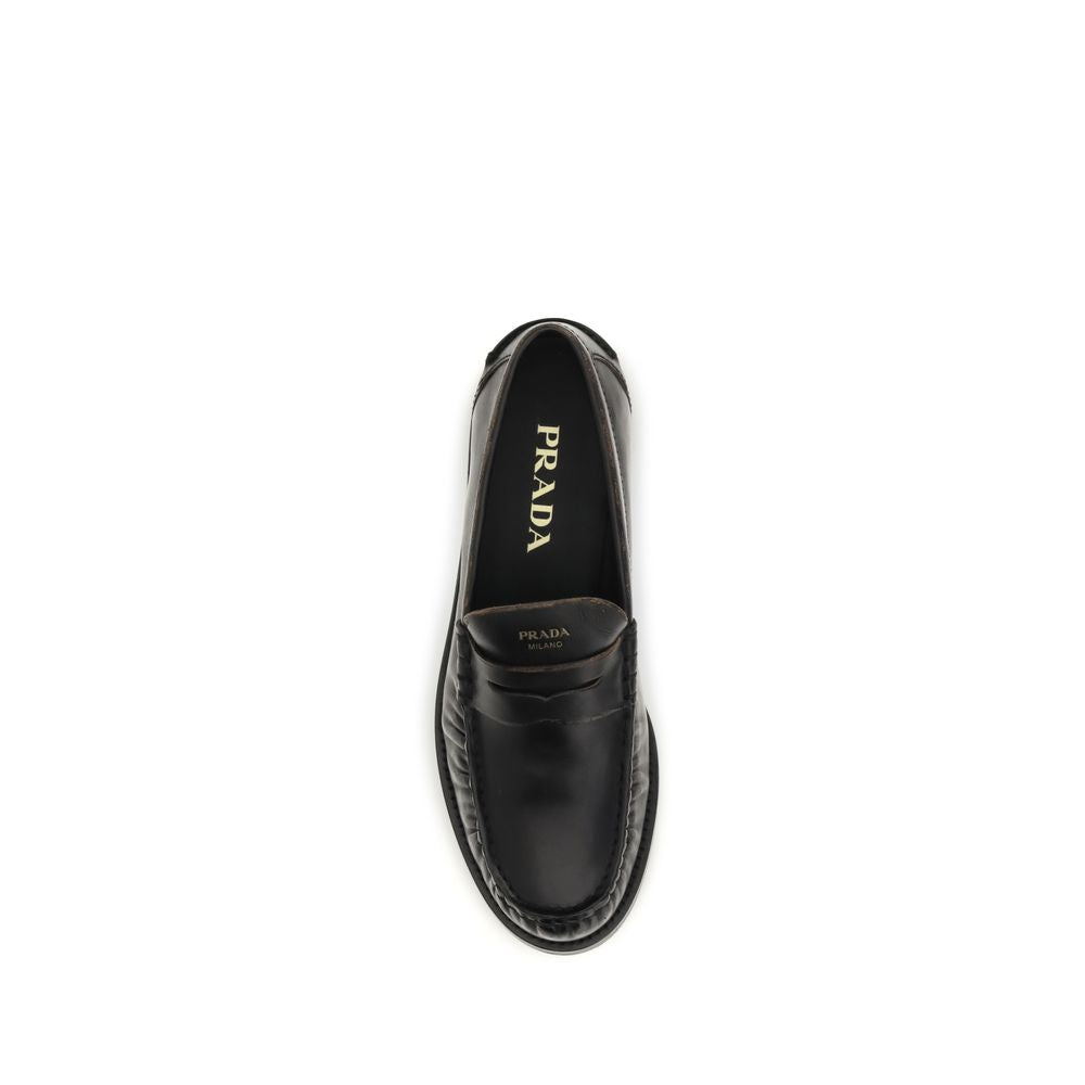 Mocasines Prada De Piel De VacunoNegra Bos Taurus Slip On