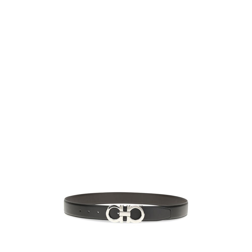 Ferragamo Cinturón Negro Piel De Becerro Bos Taurus Regular