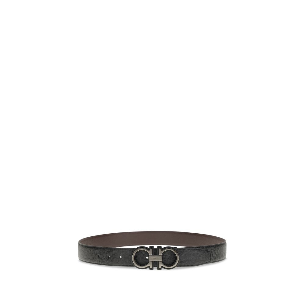 Ferragamo Ceinture Classique En Cuir De Veau Bos Taurus Noir