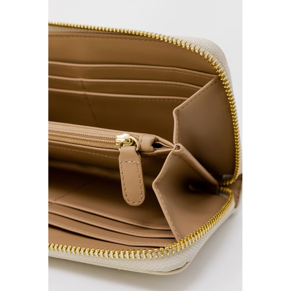 Portefeuille en polyéthylène beige Love Moschino