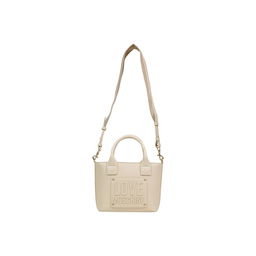 Bolso de mano Love Moschino crema de polietileno