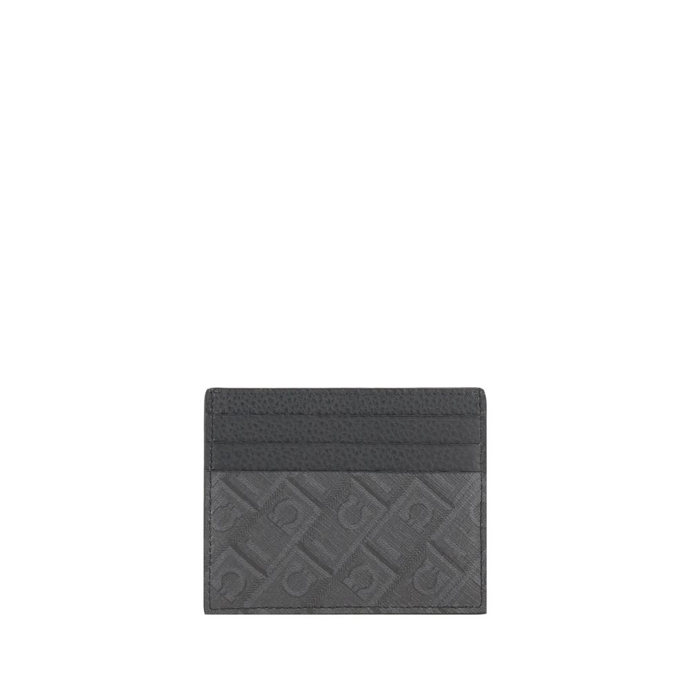 Ferragamo Tarjetero De Piel De VacunoGris Bos Taurus