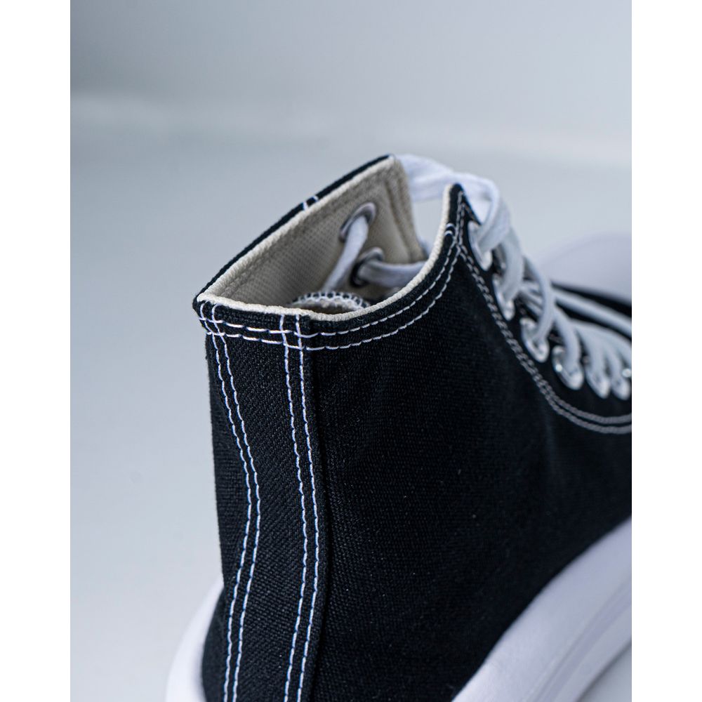 Zapatillas De Plataforma De Algodón Negro De Converse