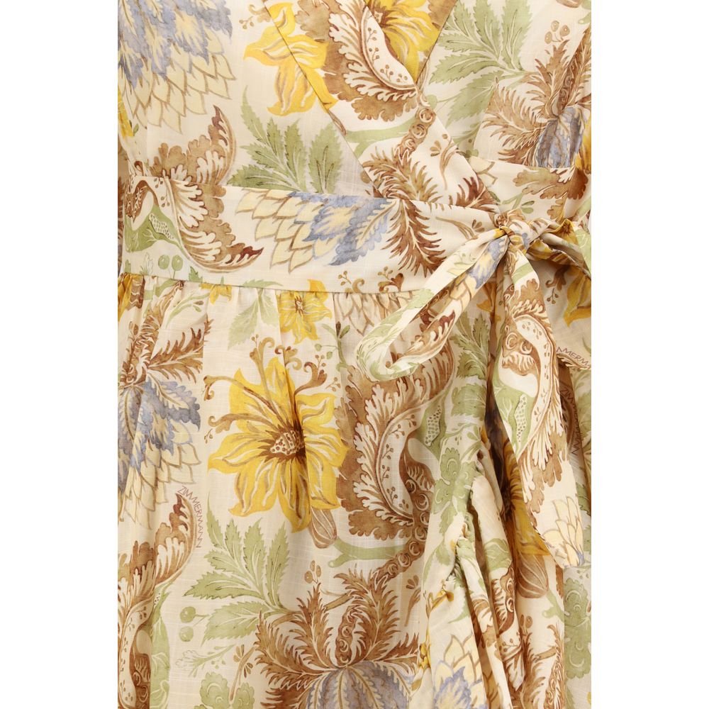 Vestido casual de algodón bicolor Zimmermann