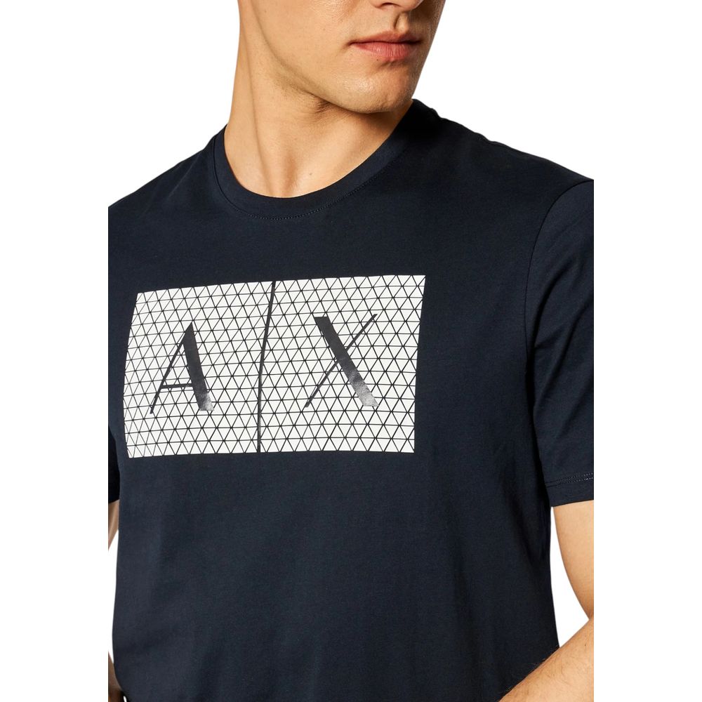 Camiseta de algodón azul Armani Exchange