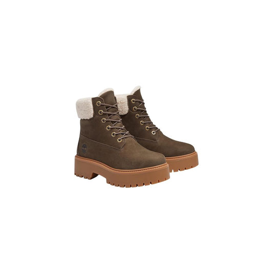 Timberland Botas De Cuero Reciclado Marrón Con Cordones
