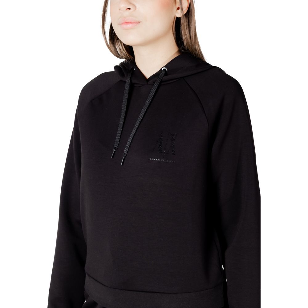Sudadera Armani Exchange Negra Con Capucha De Viscosa