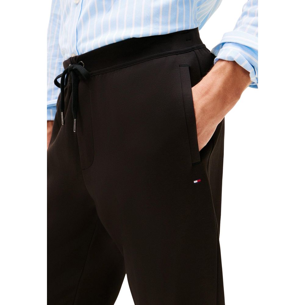 Pantalones deportivos negros de algodón Tommy Hilfiger