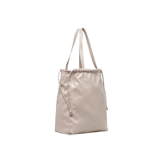 Bolso De Mano Calvin Klein Beige Cordón Espacioso