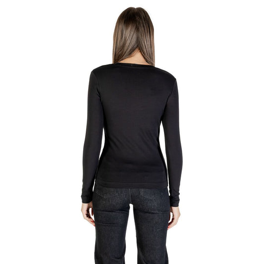 Camiseta Guess de algodón negro de manga larga