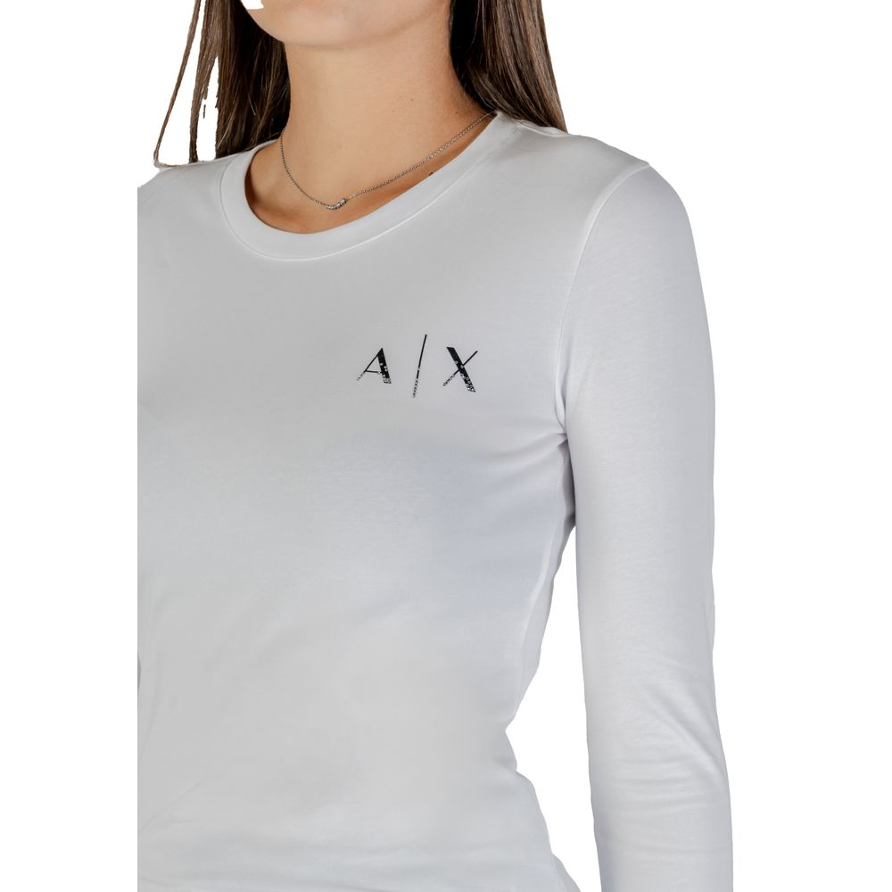 Camiseta de manga larga blanca de algodón Armani Exchange