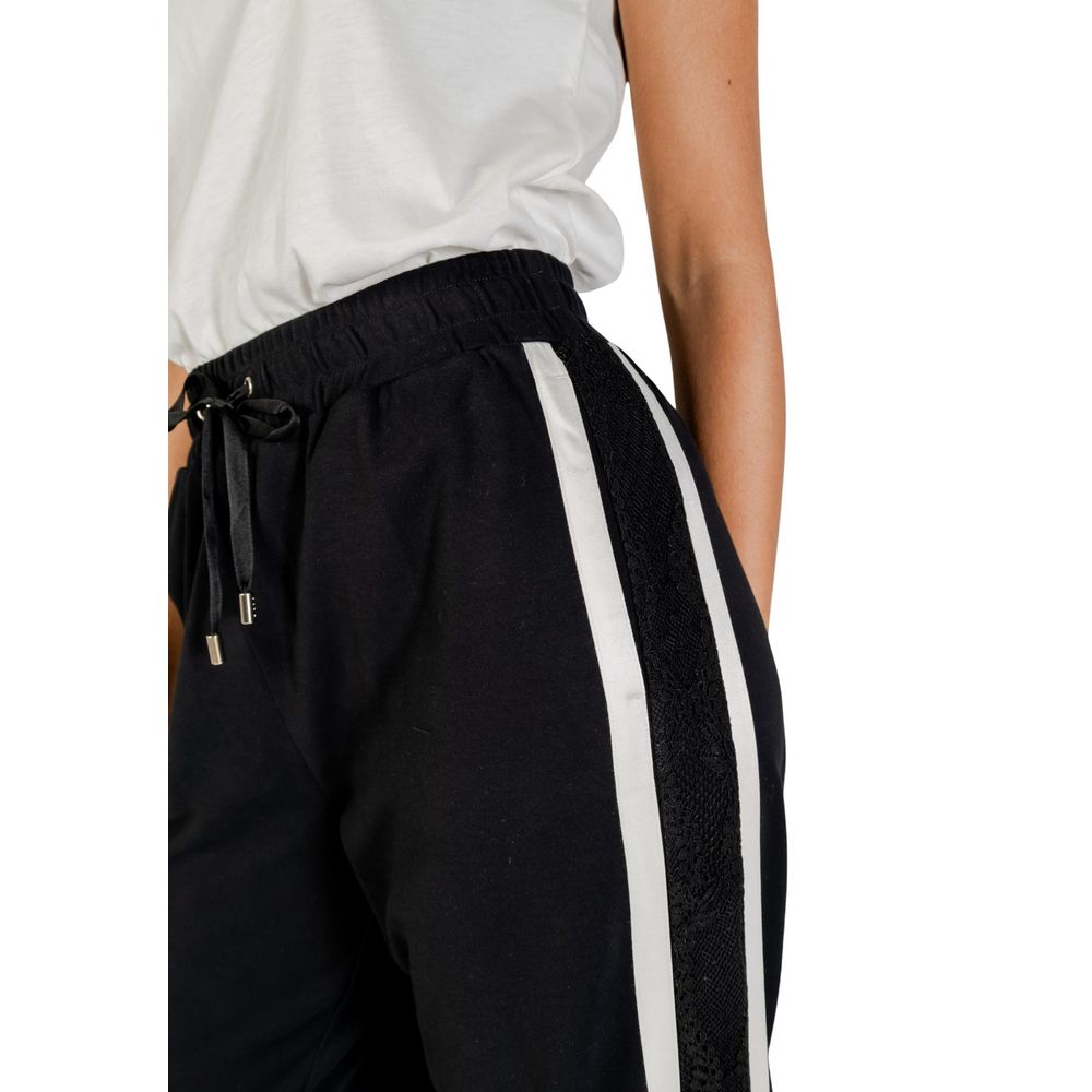 Pantalón jogger de algodón blanco y negro de Liu Jo (pantalón de entrenamiento)