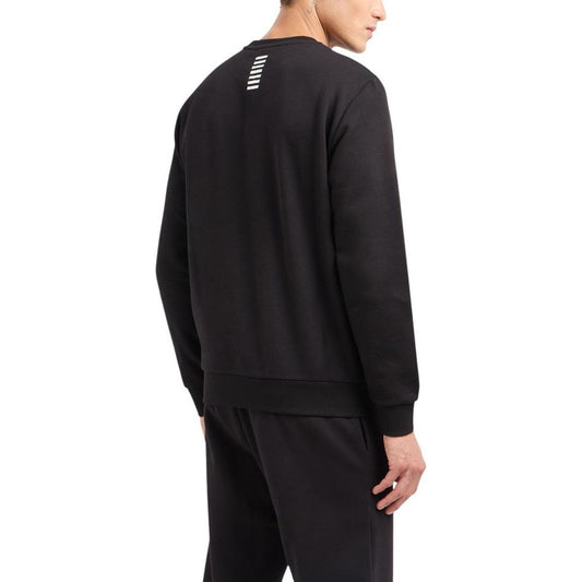 Sudadera de algodón negra EA7 Emporio Armani