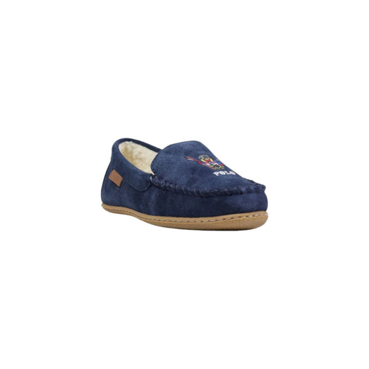 Pantuflas Ralph Lauren de cuero de ante azul