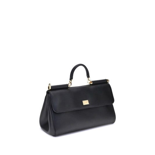 Bolso de Hombro de Piel de Becerro Negra Bos Taurus Dolce & Gabbana