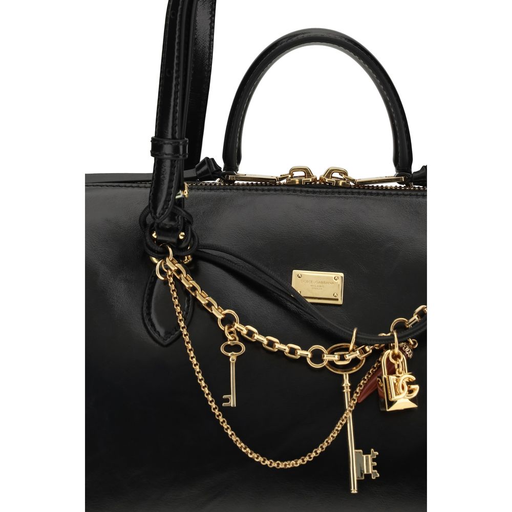 Bolso de Hombro de Piel de Becerro Negra Bos Taurus Dolce & Gabbana