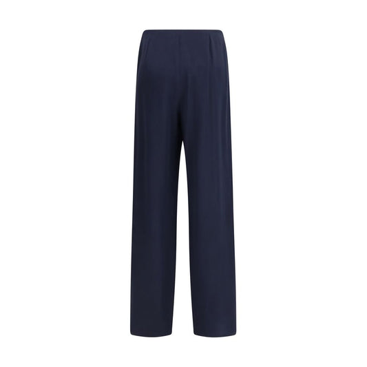 Pantalones casuales Max Mara de seda pura azul