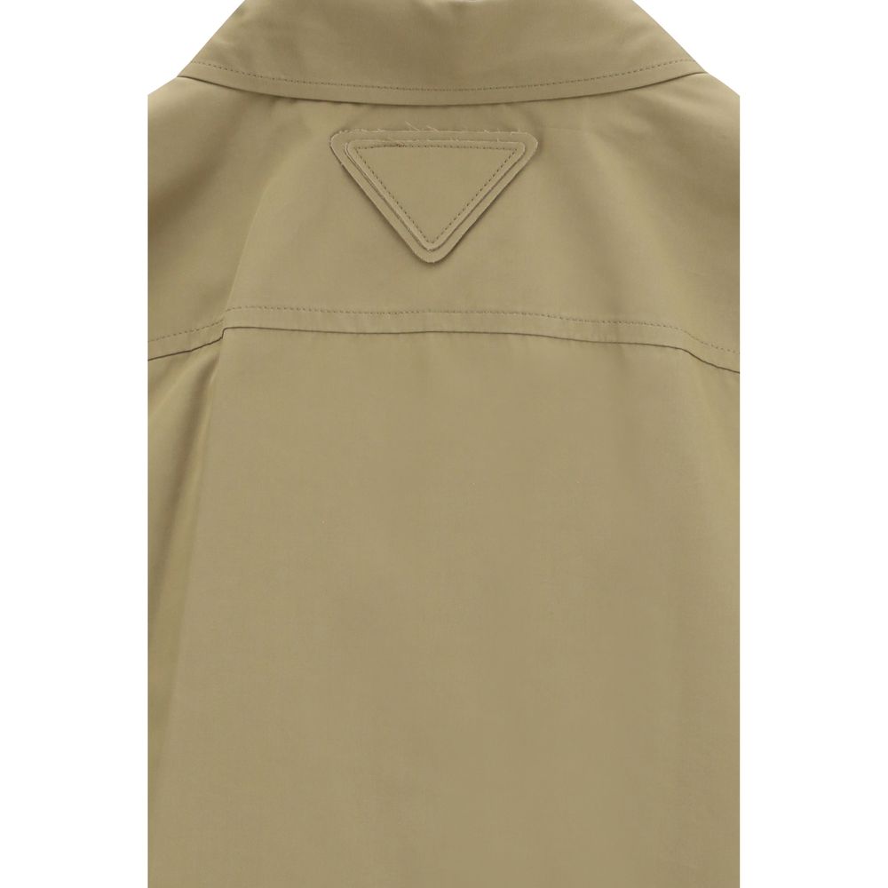 Camisa Oversize Algodón Prada Beige Primavera Verano 2026