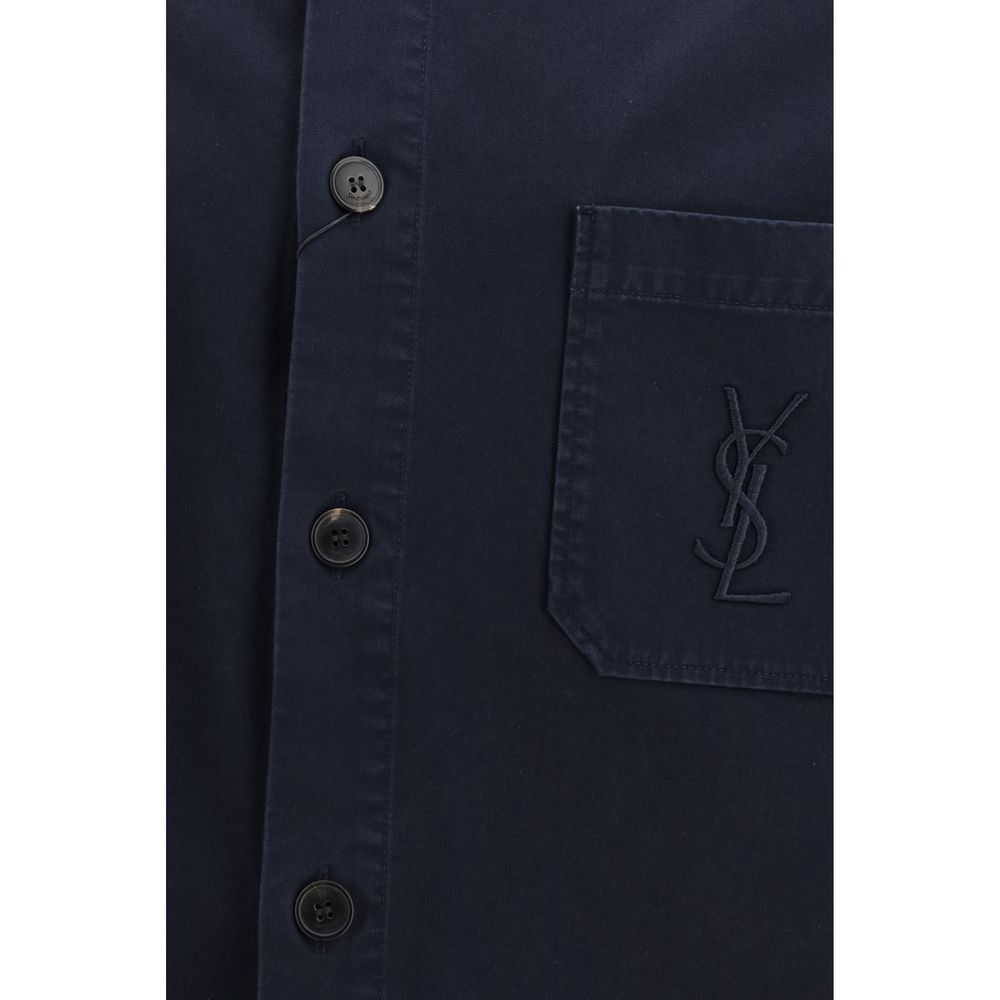 Chaqueta de mezclilla de algodón azul Saint Laurent