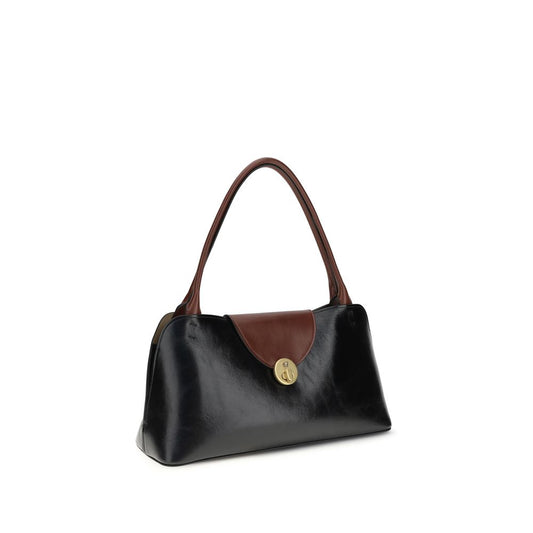 Bolso de hombro Versace de piel de ternera negra