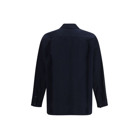 Camisa de algodón azul Giorgio Armani