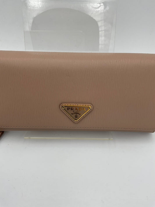 Prada Powder Saffiano Leather Wallet With Card Holder