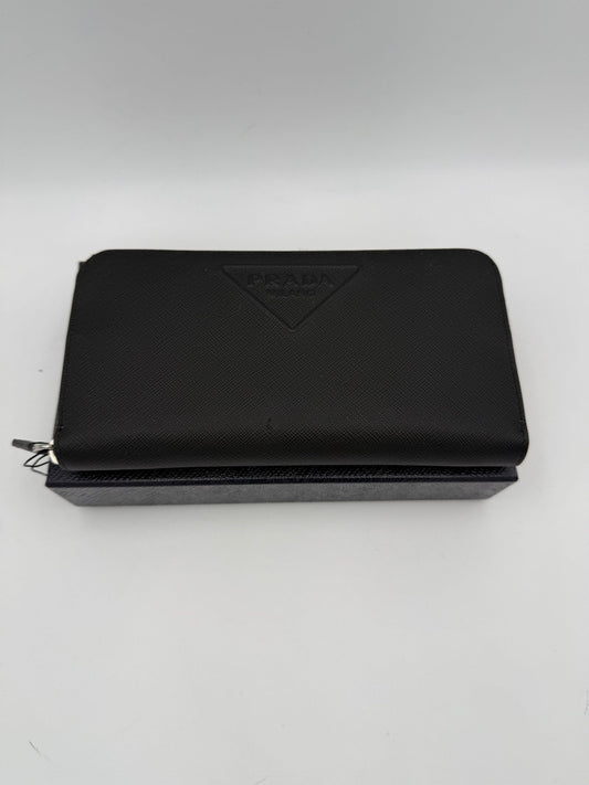 Cartera Prada De Diseño Con Cremallera En Cuero Saffiano