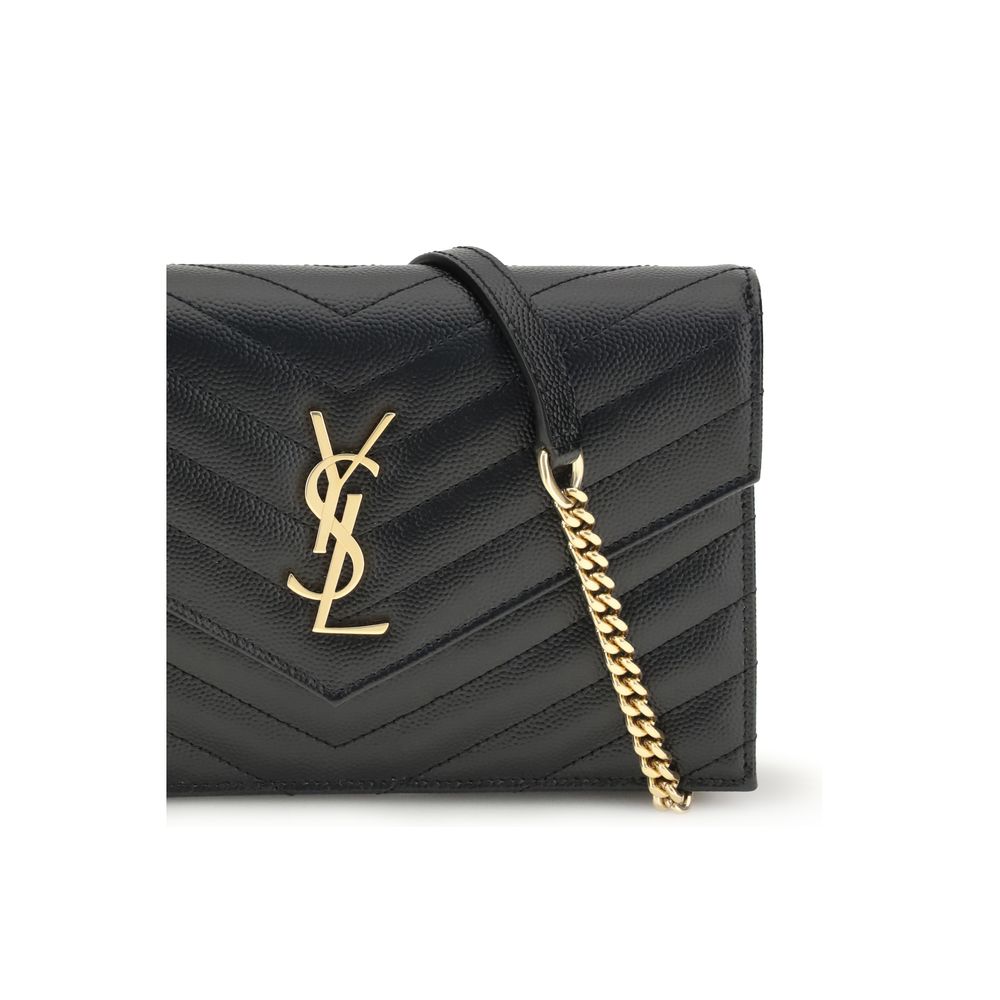 Portefeuille Saint Laurent noir en cuir de veau Bos Taurus