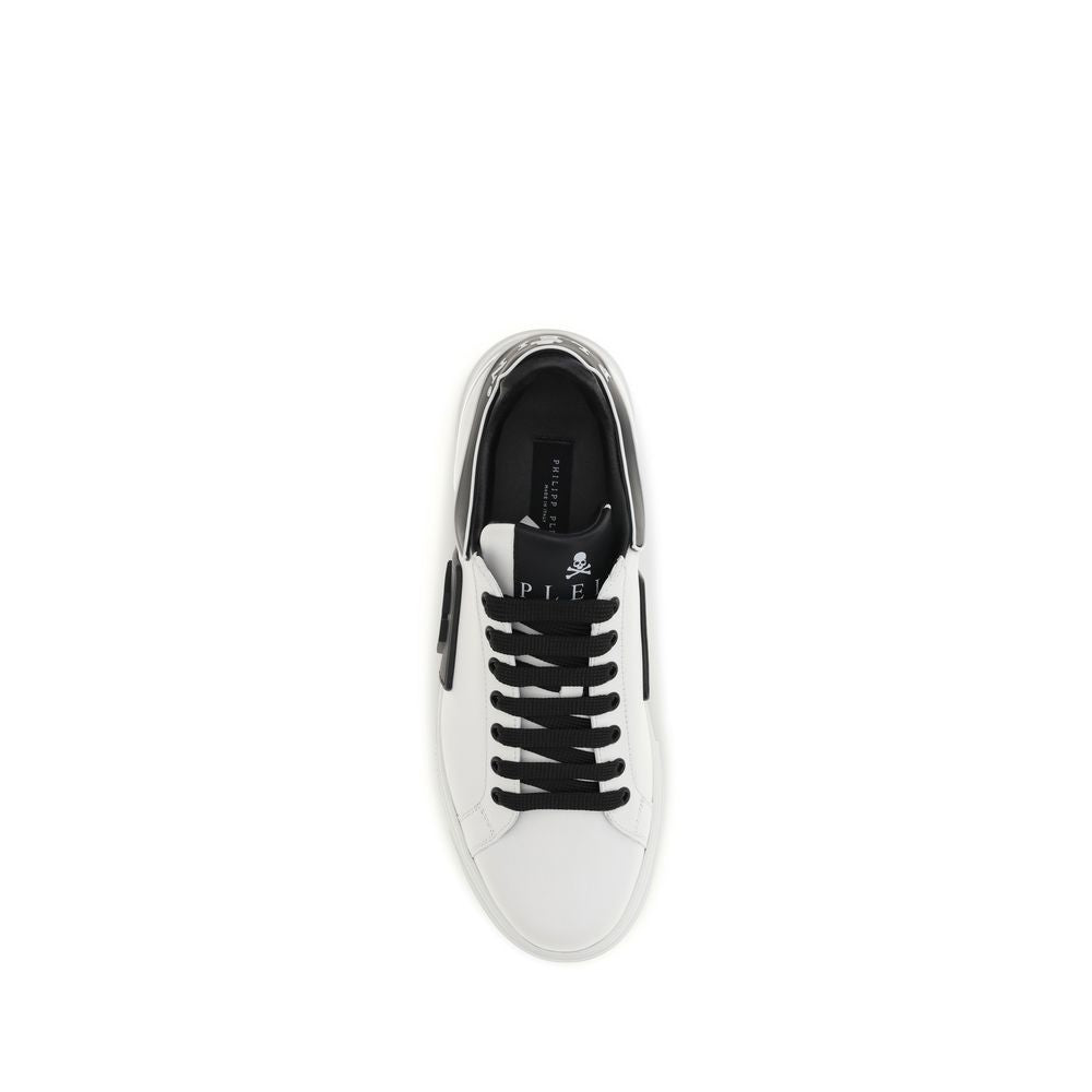 Zapatillas bajas Philipp Plein de piel de becerro blanca Bos Taurus