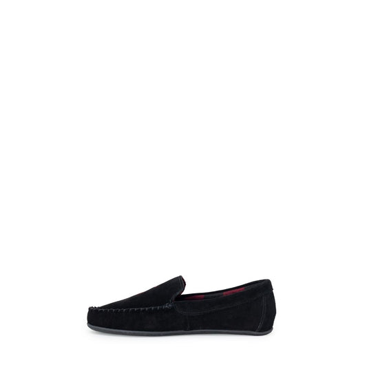 Pantuflas de piel sintética negra Ralph Lauren