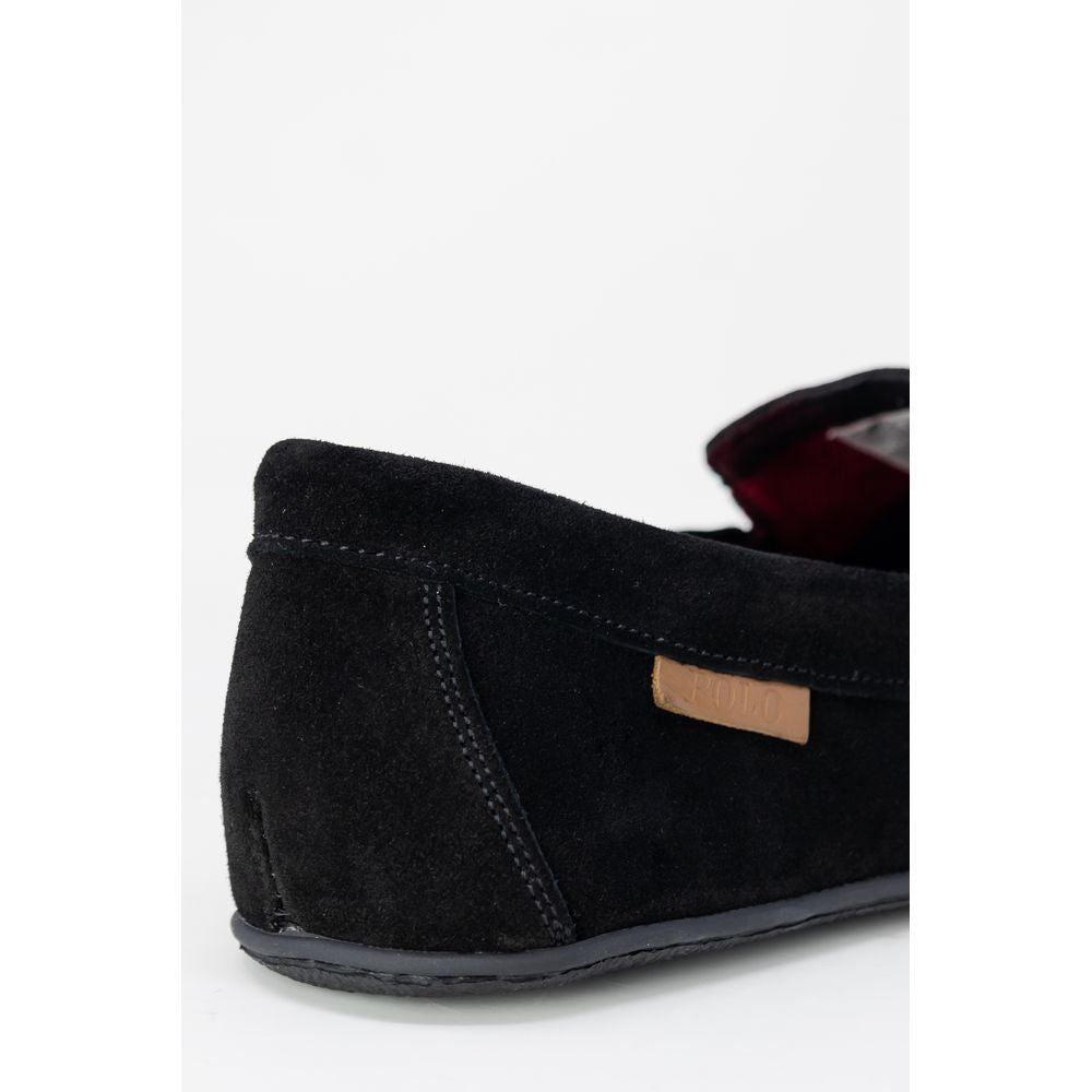 Zapatillas De Casa De Pelo Sintético Negra Ralph Lauren