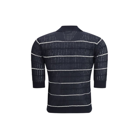 Polo de seda azul Max Mara