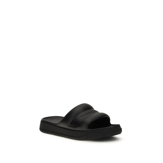 Sandalias planas de goma negras Moncler