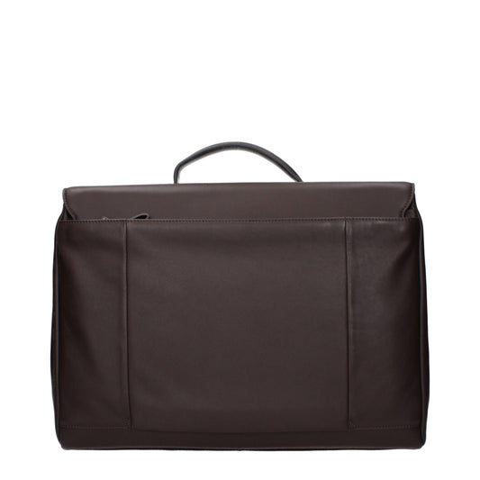 Bolso Piquadro de piel marrón para negocios y portátil