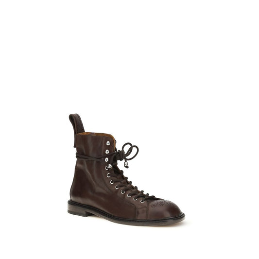 Botines Versace con cordones de piel de becerro marrón Bos Taurus